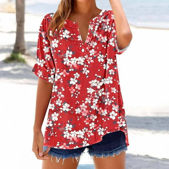 Pohista Womens Tops T Shirts for Women 2025 Casual Women Blouses for Seniors Womens Summer Tops Short Sleeve Crewneck order again my orders