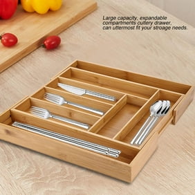 Vgeby Expandable Bamboo Silverware Drawer Organizer Use As A