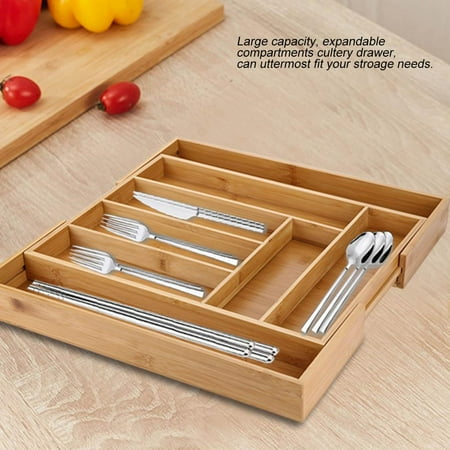 Knifun Expandable Bamboo Silverware Drawer Organizer Use As A