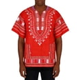 thumbnail image 2 of Men T-Shirts Timeless African Print Tee For Breathable Everyday Shirt With Distinctive Geometric Patterns Red XXL, 2 of 8