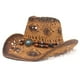 thumbnail image 3 of Txlixc Sombreros de paja estilo nacional cadena de cuentas rizado sombrero de vaquero hueco Txlixc moda, 3 of 6