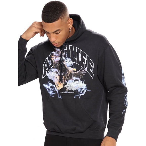 Flying Through Fire Men's Black Hoodie - Size Small