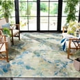thumbnail image 3 of SAFAVIEH Barbados Gresham Botanical Indoor/Outdoor Area Rug, Blue/Ivory, 6'6" x 6'6" Square, 3 of 11