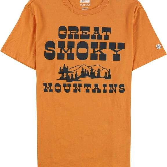 American Eagle Mens Great Smoky Mountains Graphic T-Shirt, Orange, Large