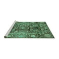 thumbnail image 2 of Ahgly Company Machine Washable Indoor Rectangle Abstract Turquoise Blue Modern Area Rugs, 7' x 9', 2 of 4
