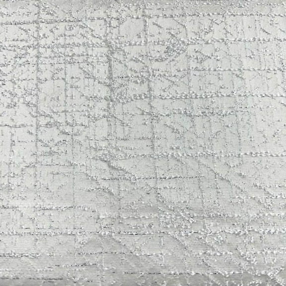 Mumbai Sparkling Jacquard Fabric with Glitzy Yarn, 118 Inch. in Width, | Home Decor, White / Sample 3x3 Inch