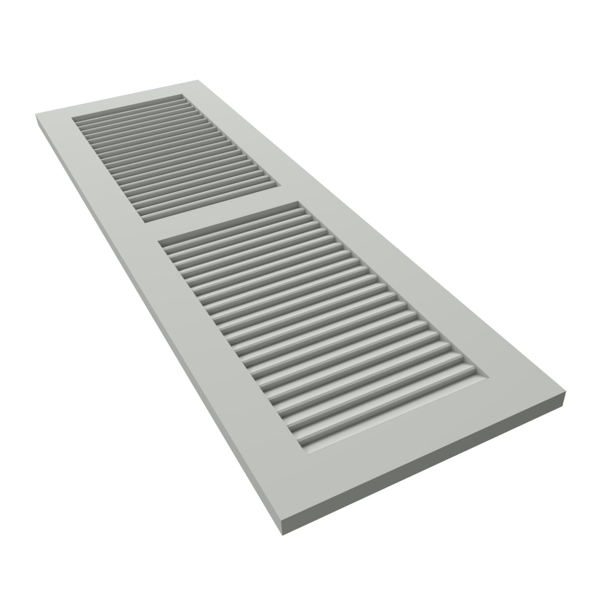 Ekena Millwork 15"W x 79"H True Fit PVC Two Equal Louver Shutters, Hailstorm Gray (Per Pair - Hardware Not Included)