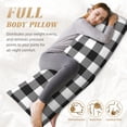 thumbnail image 4 of Naloa Black White Plaid Super Soft 20x60 Body Pillow Case,Long Side Hidden Zipper（PILLOWS ARE NOT INCLUDED）, 4 of 6