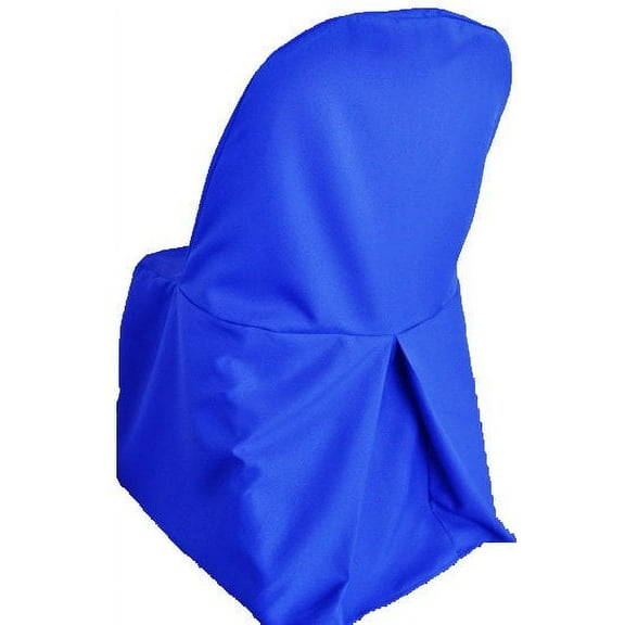 Wedding Linens Inc. (2pcs) Polyester Folding Chair Covers for Wedding, Event, Home Décor use - Royal blue