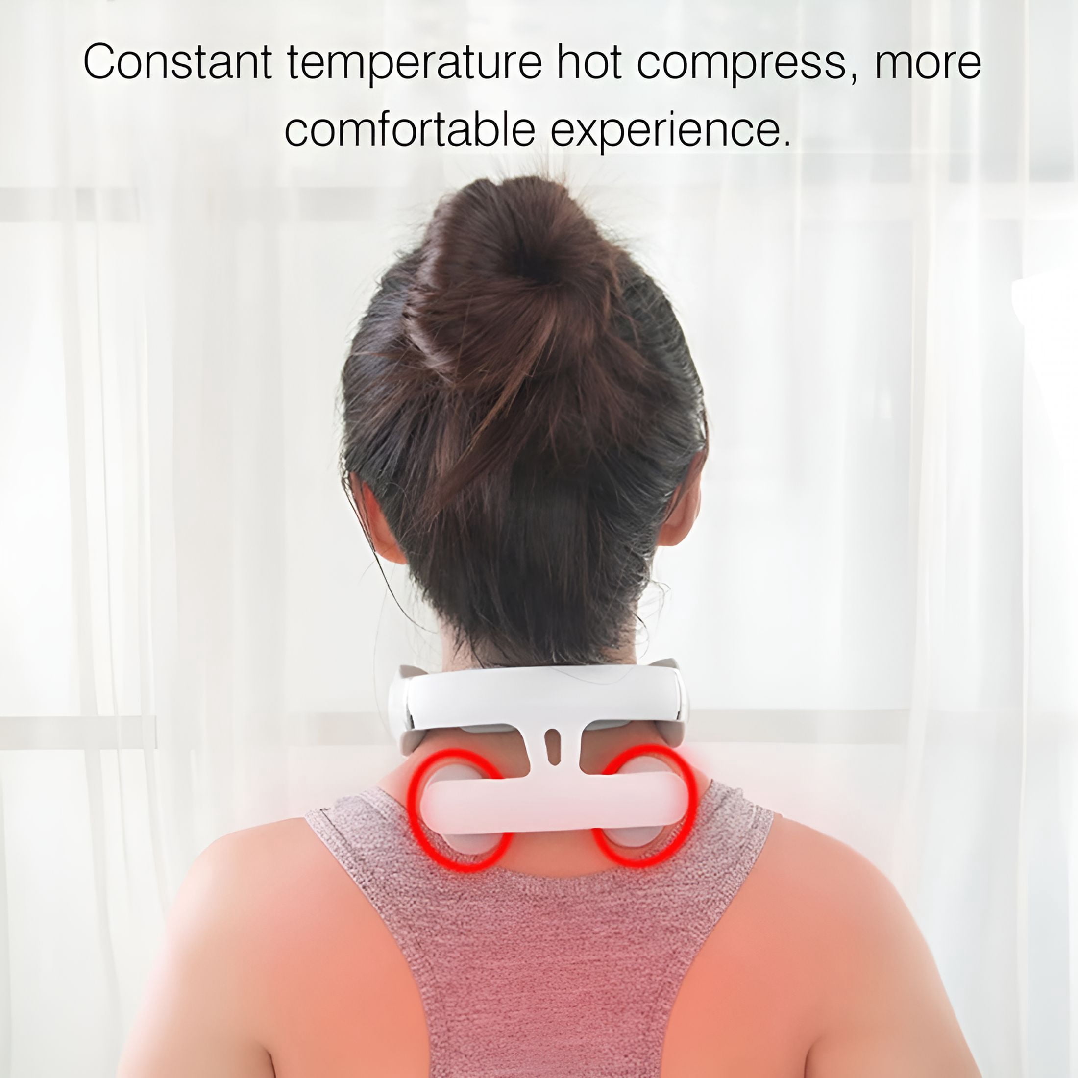 XIRQI Neck Massager-Multifunctional 4-Head Heated Neck Massager Usb Rechargeable Neck Massager with Heat