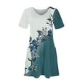 thumbnail image 4 of Dresses for Women Short Women's Fashion Casual Printed With Pockets Bohemian Beach V-Neck Short Sleeve Dresses, 4 of 5