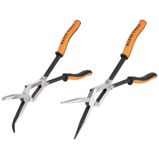 Juego de alicates Klein Tools con punta de aguja y punta doblada, 33 cm, 2 piezas