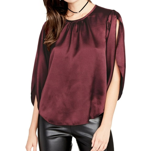 Rachel Roy Womens Julia Textured Knit Blouse, Red, X-Small