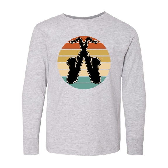 Inktastic Saxophone Music Vintage Band Long Sleeve Youth T-Shirt