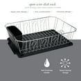 thumbnail image 2 of Kitchen Details Chrome 3 Piece Set Dish Rack in Black (17.5" x 14.5" x 5.25"), 2 of 6