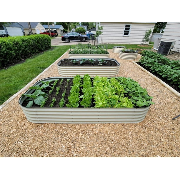17 10 In 1 Modular Metal Raised Garden Bed Pearl White Com 17 10 In 1 Modular Metal Raised Garden, White Raised Garden Bed Kit