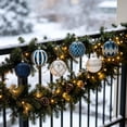 thumbnail image 4 of Champagne Blue Textured Christmas Ornament Set Shatterproof Printed Hanging Baubles for Christmas Tree Decor, 4 of 9