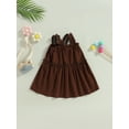 thumbnail image 4 of Wassery Toddler Girl Ruffle Sling Dresses Sleeveless Off Shoulder Solid Color A-Line Dress 3M-4T Summer Casual Party Street Princess Dress, 4 of 8