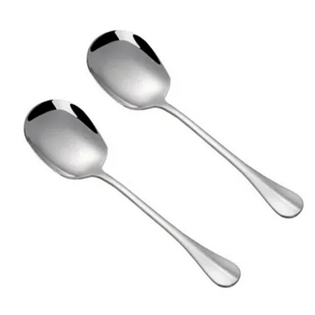 Ensemble de 2 Cuillères de Service en Acier Inoxydable, Cuillères de Service avec Longs Manches, Ensemble de Cuillères de Service en Acier Inoxydable pour Salade, Cuillère de Service, Acier Inoxydable, Grands Ustensiles de Service, Cuillères à Salade