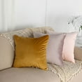 thumbnail image 3 of BalsaCircle 2 Solid Gold 18" Decorations Throw Pillow Covers Square Velvet Cushion Cases Living Room, 3 of 8