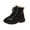 Dark Gray, variant on Kids Girls Fleece Lined Leather Combat Boots Platform Lace Up Ankle Boots Comfortable Non Slip Plush Walking Winter Boots Black Size 13 Little Child