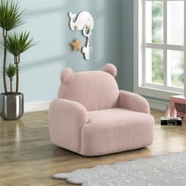 Smuxee Toddler Couches and Sofas Cover Velvet Finish,Bear-Shaped Kids Sofa,Pink