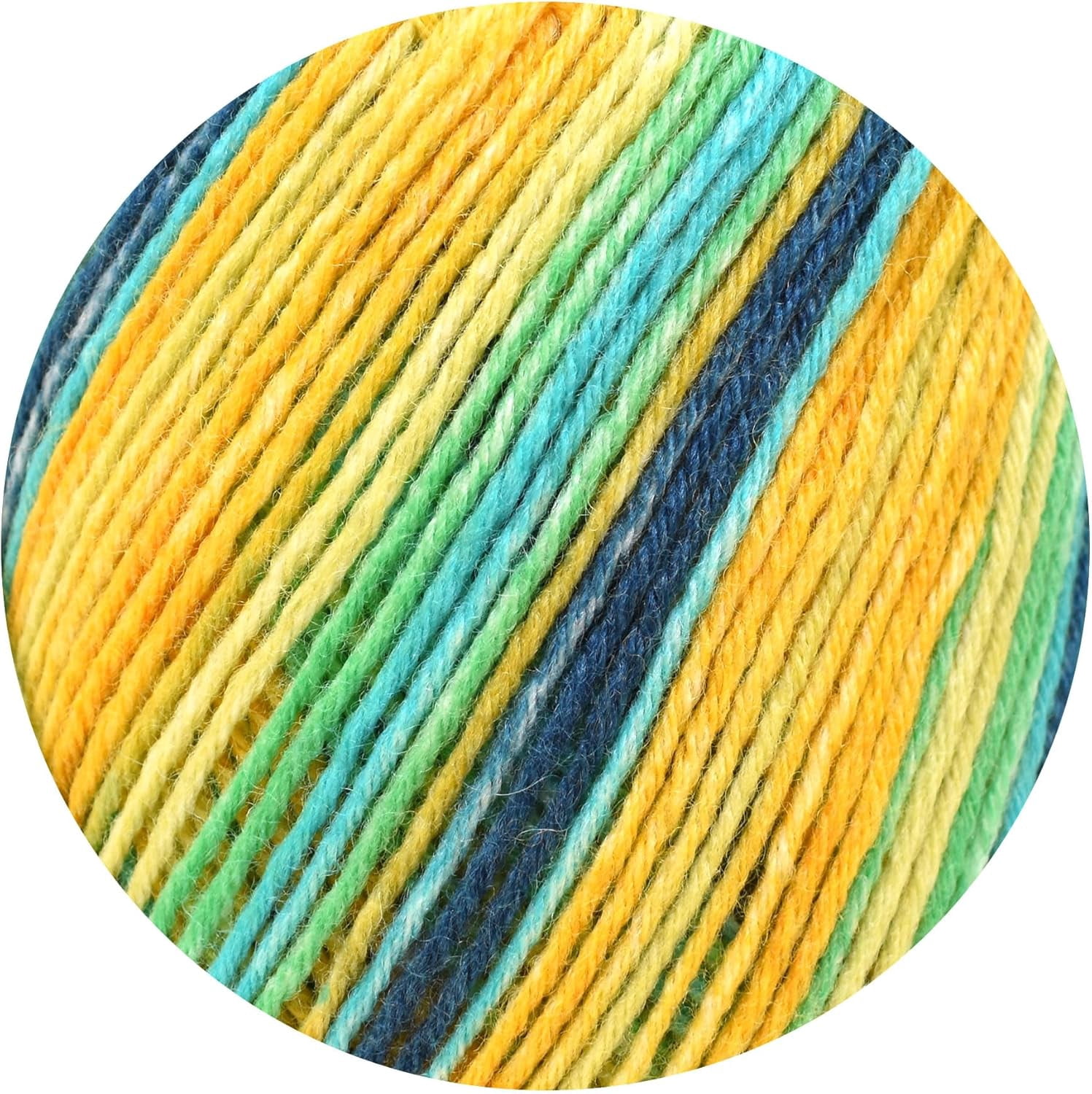 Opal 6-Ply Sock Yarn | 75% Virgin Wool (Superwash), 25% Polyamide | 150g (Approx. 460 yards) Skein, (11340 - Rainforest Gold-Aqua)