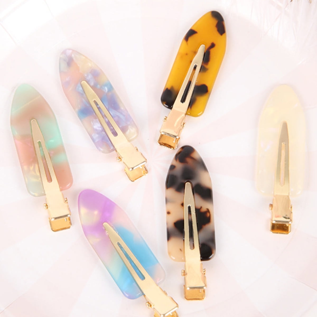 Vnanda 6Pcs/Set No bend Hair Clips No Crease Hair Clips Styling Duck Bill Clips No Dent