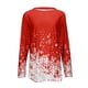 thumbnail image 2 of Camisetas de mujer Estampado floral Manga larga Otoño Loose Fit Pullover Blusa Túnica para el trabajo, 2 of 5