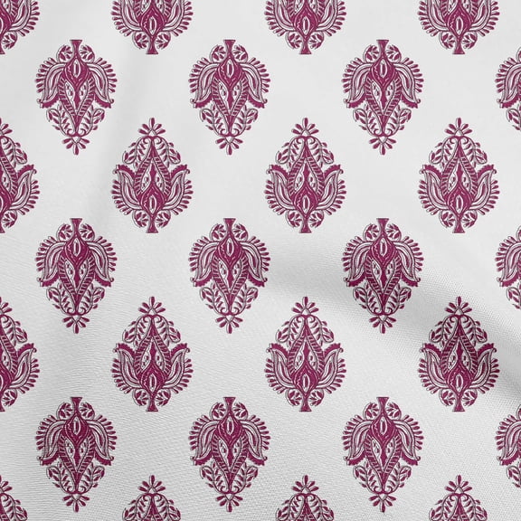 oneOone Viscose Chiffon Magenta Fabric Block Dress Material Fabric Print Fabric By The Yard 42 Inch Wide-IA