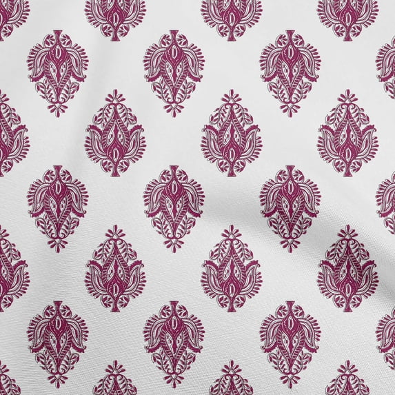 oneOone Cotton Cambric Magenta Fabric Block Craft Projects Decor Fabric Printed By The Yard 56 Inch Wide-QS