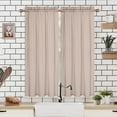 thumbnail image 1 of Haperlare Cafe Curtains 45 inch Length Solid Kitchen Tier Curtains Light Filtering Curtain for Windows Bathroom, Taupe, 2 Panels, 1 of 6