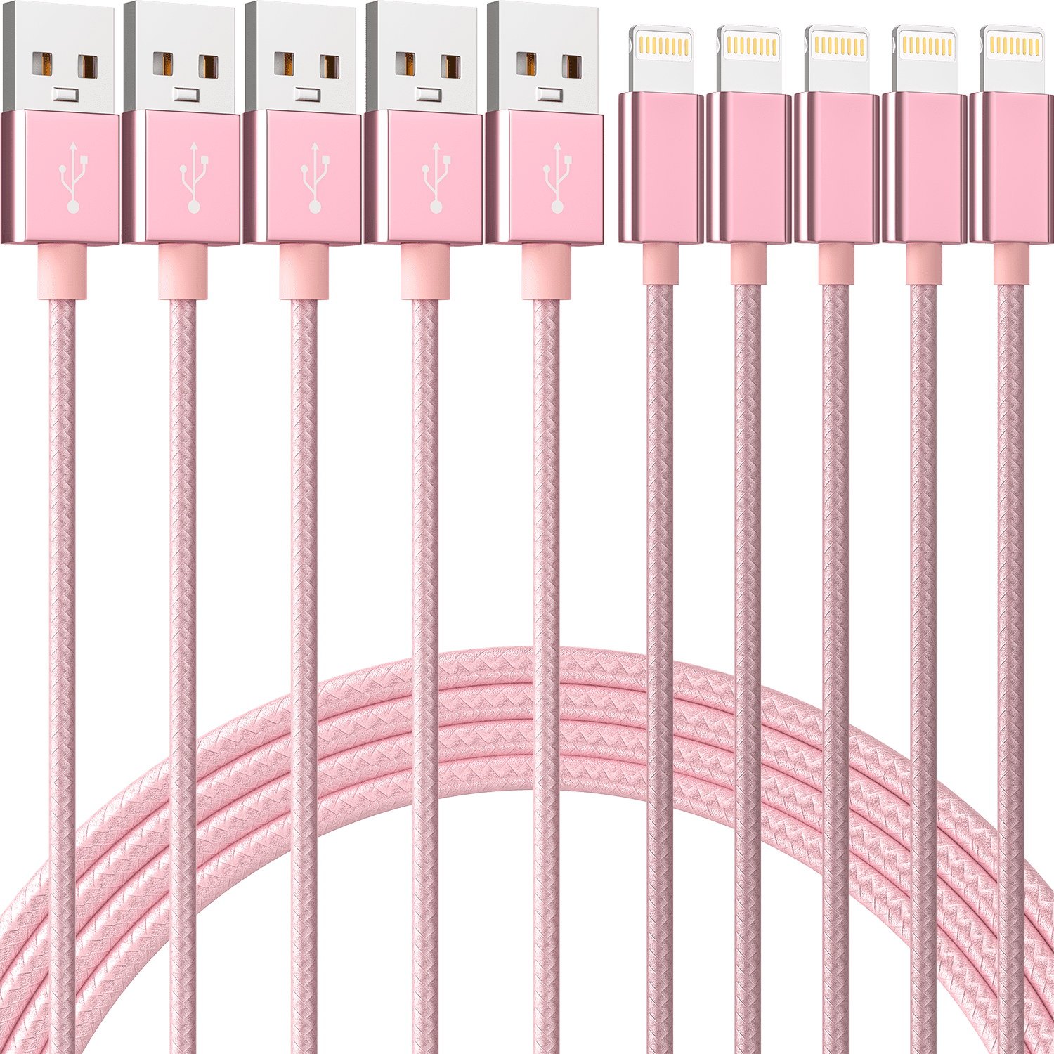 3/3/10 FT Pink Heavy Duty Lighting USB Cable Cord Charger For Apple iPhone iPad 