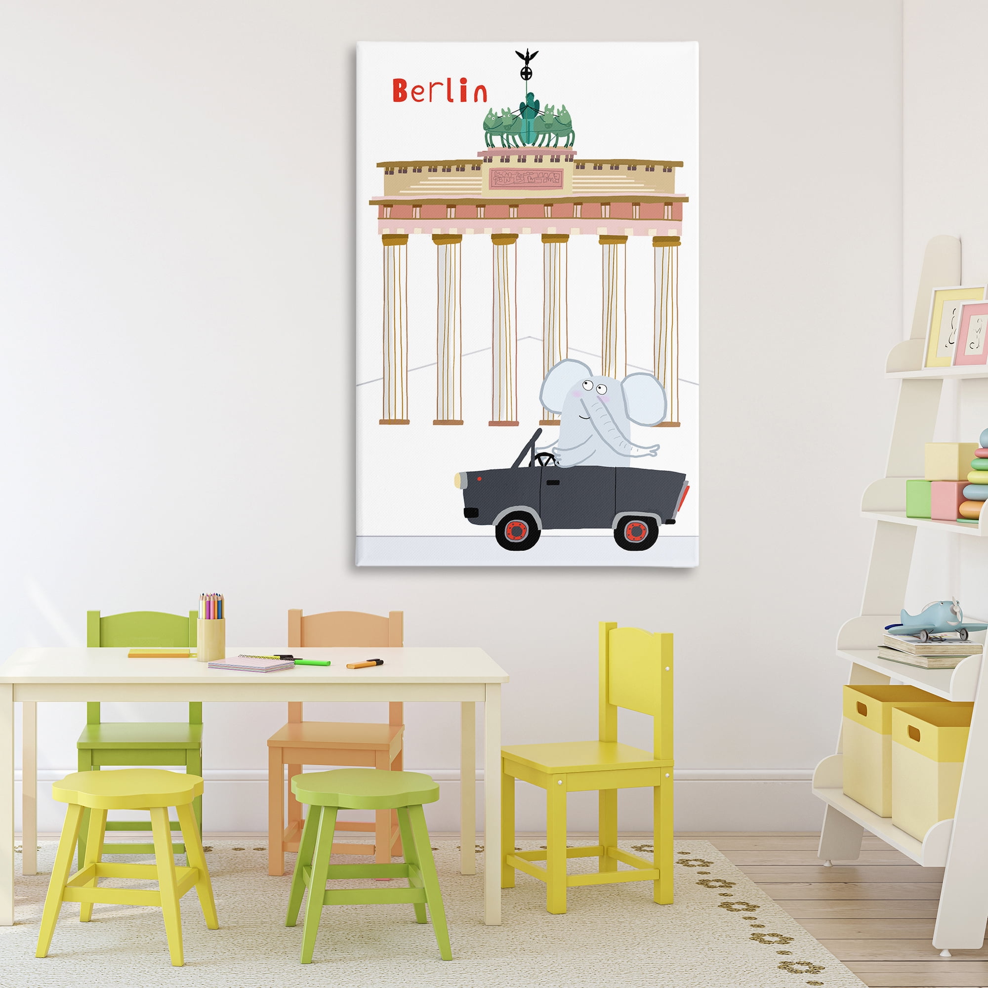Elephant & Berlin Architecture Canvas Wall Art, design by Carla Daly