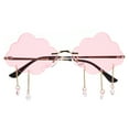 thumbnail image 1 of Rimless Sunglasses Cloud Shaped Glasses with Tassel Drops Fashion Accessory, 1 of 7