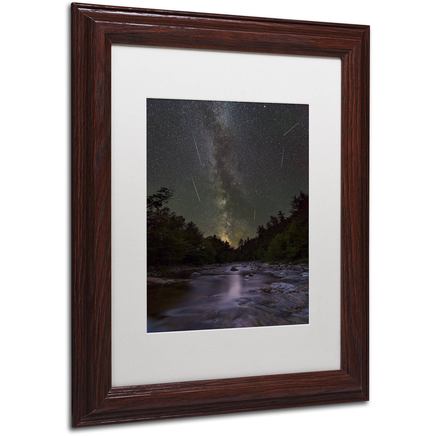 Trademark Fine Art "River Runs Through" Canvas Art by Michael Blanchette Photography White Matte, Wood Frame