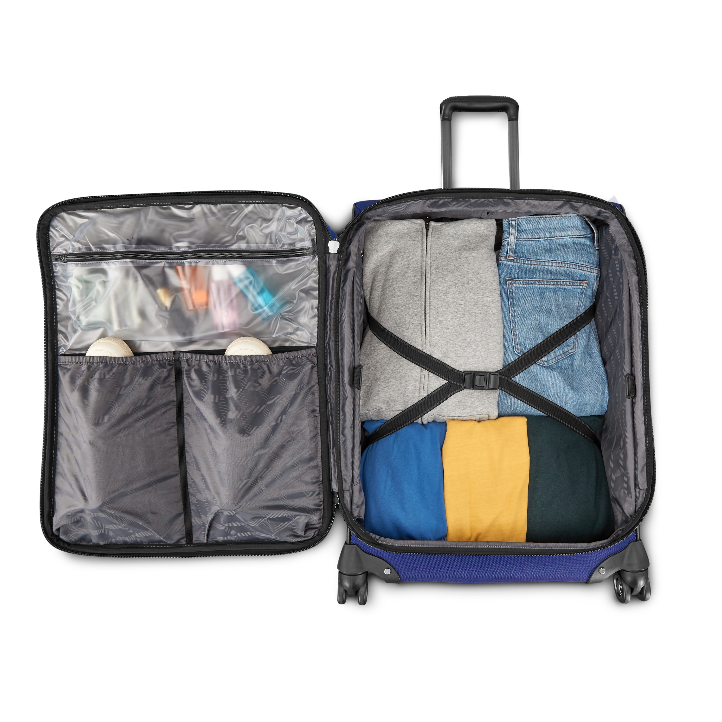 American Tourister Cargo Max 25" Softside Medium Checked Spinner Luggage Single Piece - Sapphire Blue