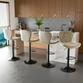 thumbnail image 4 of Hawsaiy Modern Bar Stools Set of 4, Adjustable Faux Leather Upholstered Swivel Bar Stools, Counter Height Bar Chairs with Back for Kitchen Island, Khaki, 4 of 9