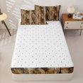 thumbnail image 4 of Homewish Vintage Brown Stripes Zipper Twin Comforter Sets with Fitted Sheet and 2 Pillowcases,Classic Geometric Abstract Zipper Bedding Set,Reversible,4pcs, 4 of 8