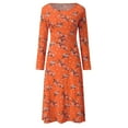 thumbnail image 3 of Robe Maxi à Manches Longues Femme Robe de Plage Florale Robe Décontractée à Manches Longues Fête Vintage Boho, 3 of 8