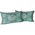 thumbnail image 1 of Green Boho Throw Pillow Covers Set of 2 Monaco Rug Carpet Double Sided Pattern Cotton Soft Pillow Case Cushion Cover Pillowcase for Garden Couch Sofa Bed Decorative 12x20 inch, 1 of 5