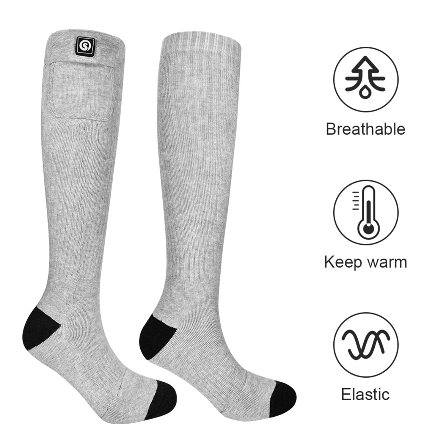 Upgraded Rechargeable Electric Heated Socks,7.4V 2200mAh Battery Powered Cold Weather Heat Socks for Men Women,Outdoor Riding Camping Hiking Motorcycle Skiing Warm Winter Socks