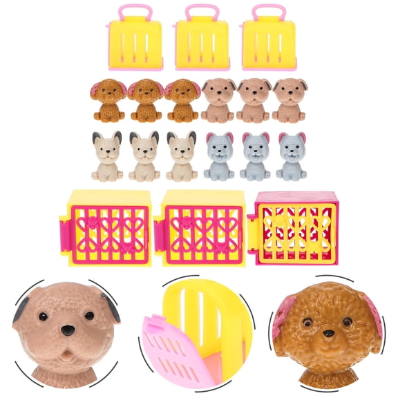 ETHZZLE Miniature Dog Model Assorted Color 3 Sets
