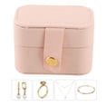 thumbnail image 1 of Joyero De Viaje De Piel Sintética, Pequeño Organizador Para Mujeres Y Niñas, Mini Estuche Portátil De Doble Capa Para Pendientes, Anillos, Pulseras, Con Espejo, Regalo Ideal, 1 of 7