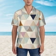 thumbnail image 4 of Color Triangle Hawaiian Shirts For Men, Summer Short-Sleeve Relaxed-Fit Button-Down Shirts Small, 4 of 9