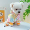 thumbnail image 3 of Cartoon Pet Jacket Pet Clothes Dinosaur Design Hoodie Soft Warm Comfortable 4-legged Button Closing Pet Clothes, 3 of 9