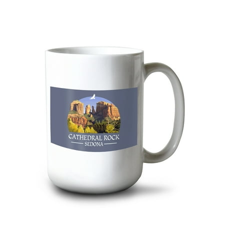 

15 fl oz Ceramic Mug Sedona Arizona Cathedral Rock (Blue Water Version) Contour Dishwasher & Microwave Safe