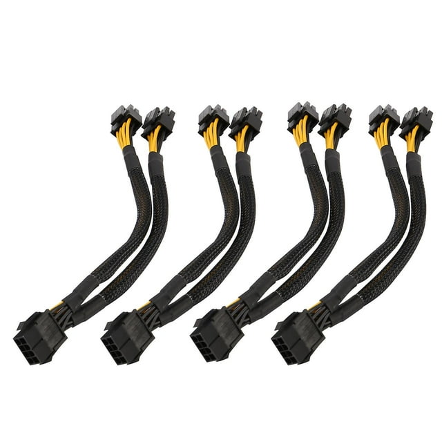 4 Uds Cpu 8 pines divisor Atx Cpu 8 pines hembra a doble 8 (4 + 4) pines macho Eps 12v para alimentación de la placa base