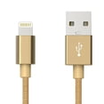 thumbnail image 1 of Exian Lightning USB Nylon Braided Cable 3M (10') 2/Pkg. Gold, 1 of 1