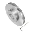 thumbnail image 3 of Single Groove Pulley 21mm Fixed Bore 80mm Outer Diameter Aluminum Alloy for Drilling Machine 6mm PU Round Belt, 3 of 5